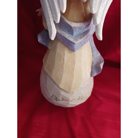 Enesco Foundations by Karen Hann Angel Figurine With Psalm 27:1 Verse Design - Picture 13 of 16